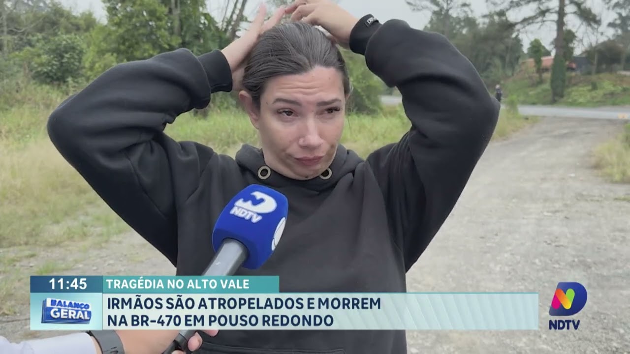 Criança e adolescente morrem atropeladas por carro na BR-470.