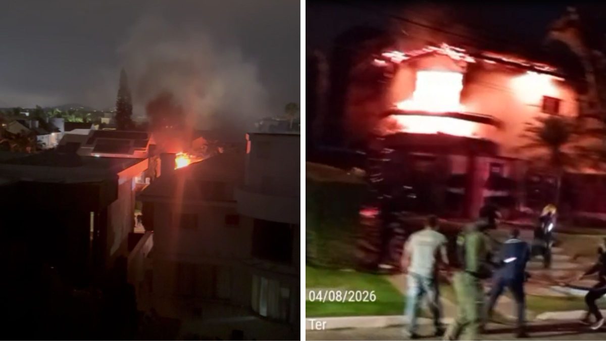 Incêndio atinge residência de alto padrão em um dos bairros mais valorizados de Florianópolis