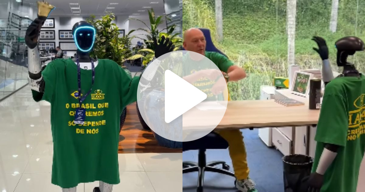 VÍDEO: Robô vira funcionário ‘CLT’ da Havan em SC e encara primeiro dia de trabalho: ‘Bora trabalhar!’