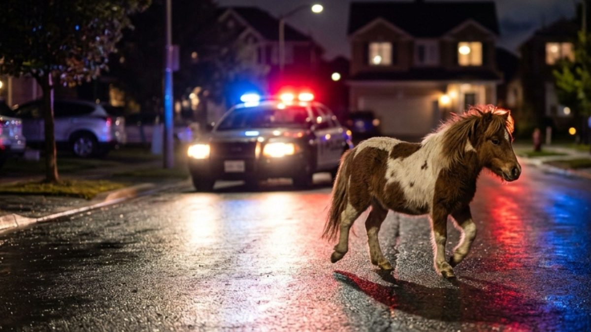 Pônei foge de casa durante a noite e coloca policiais em uma perseguição pelas ruas, até que os agentes descobrem que o ‘fugitivo’ era muito diferente do que imaginavam