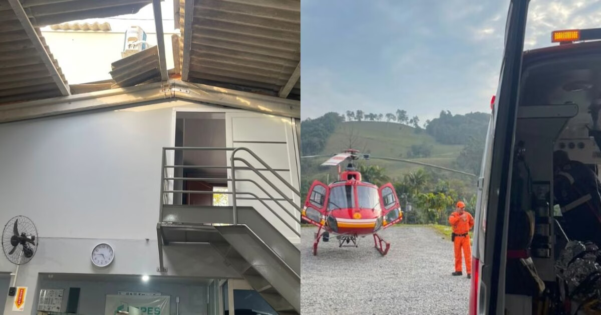 Homem sofre queda de seis metros durante serviço em telhado de estabelecimento em SC
