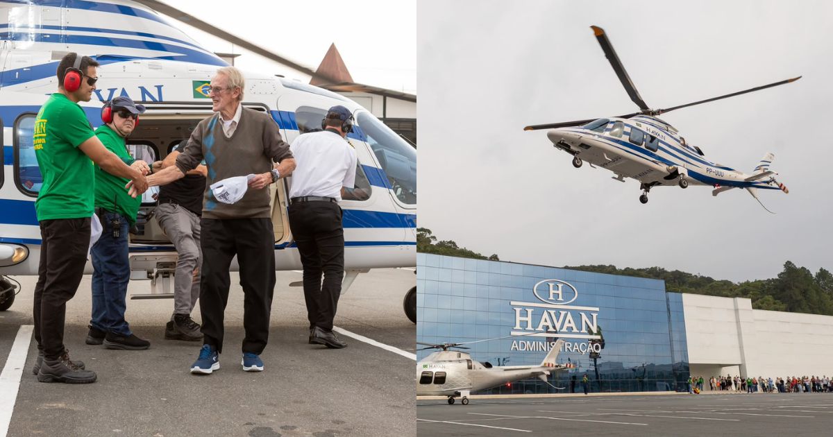 Idoso de 76 anos cruza centenas de quilômetros em SC para realizar sonho de viajar no helicóptero de Luciano Hang