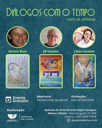 Exposição ‘Diálogos com o Tempo’ inaugura nesta quarta-feira na Univali de Itajaí