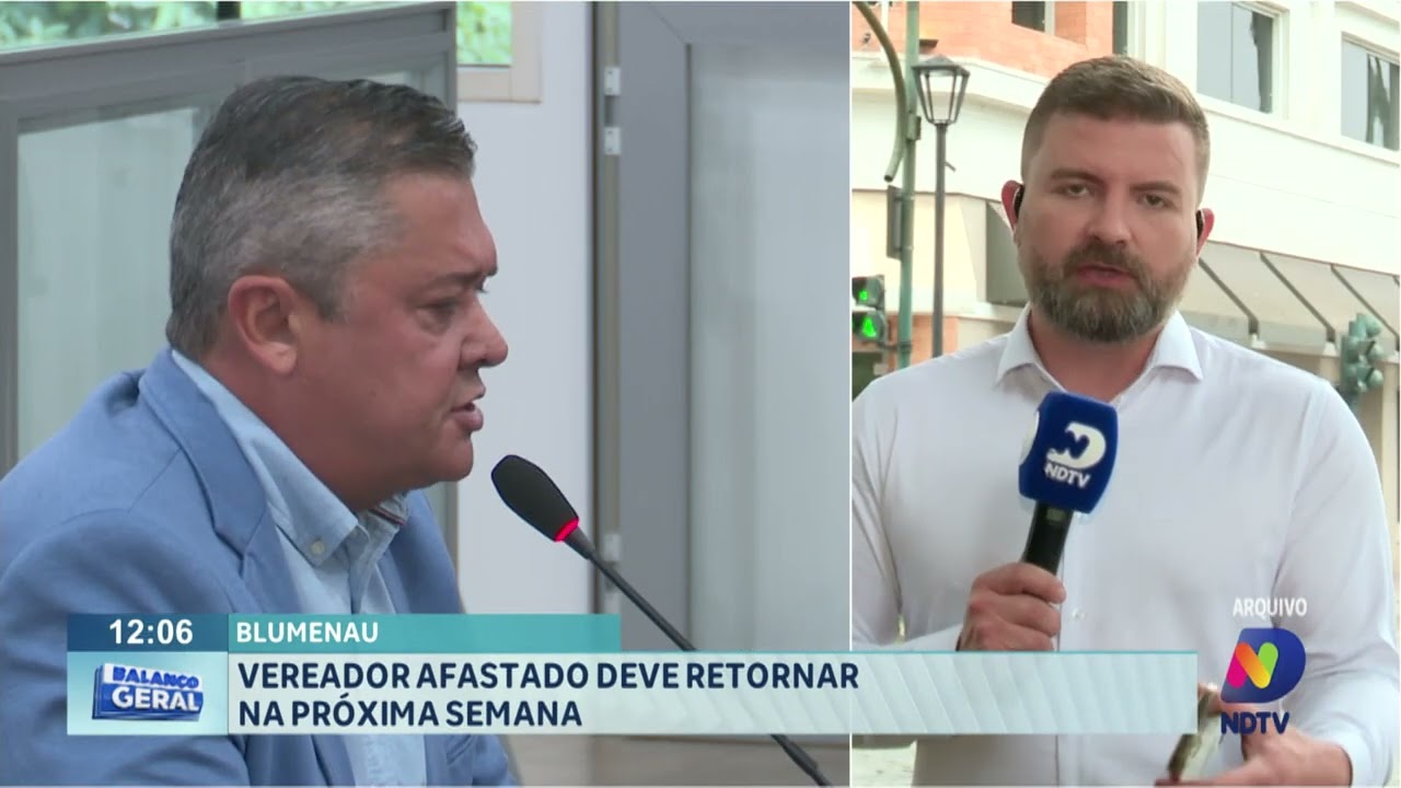 Blumenau: vereador afastado deve retornar na próxima semana