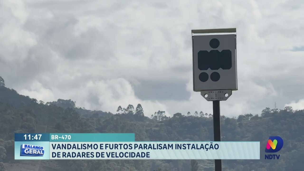 BR-470: vandalismo e furtos paralisam instalação de radares de velocidade