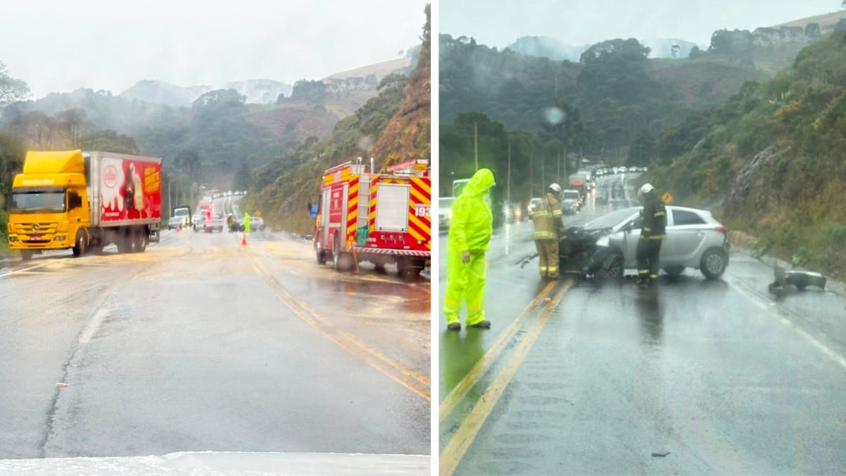Acidente na SC-114 rompe tanque de caminhão e provoca interdição total da SC-114