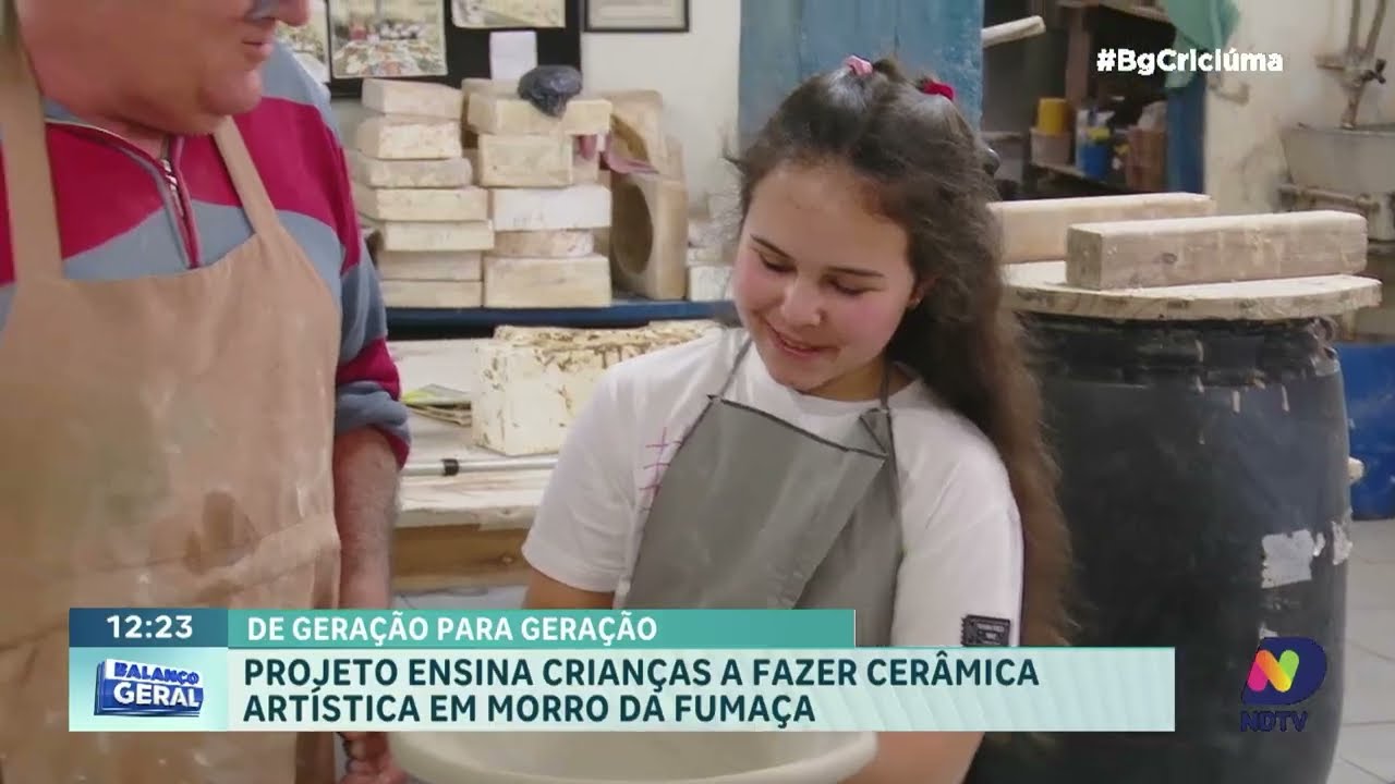Projeto ensina arte em cerâmica para crianças em Morro da Fumaça