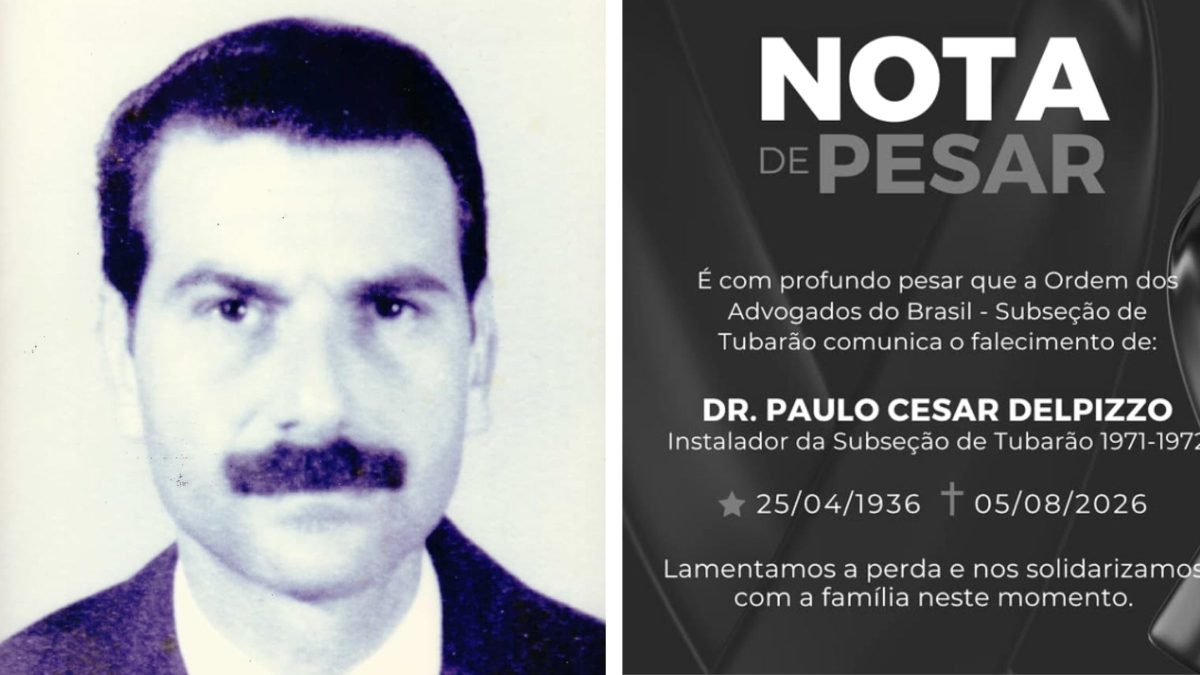 Morre advogado Paulo Cesar Delpizzo, um dos nomes ligados à história da OAB em Tubarão