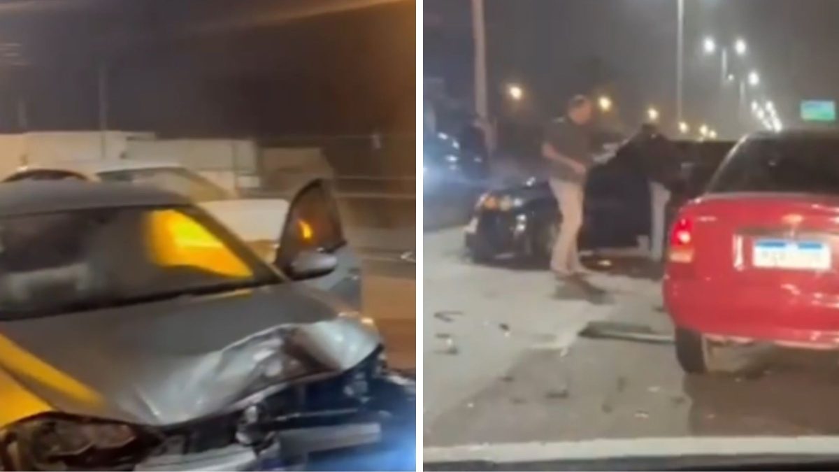 Acidente envolvendo múltiplos veículos deixa carros destruídos e provoca lentidão no trânsito da SC-401