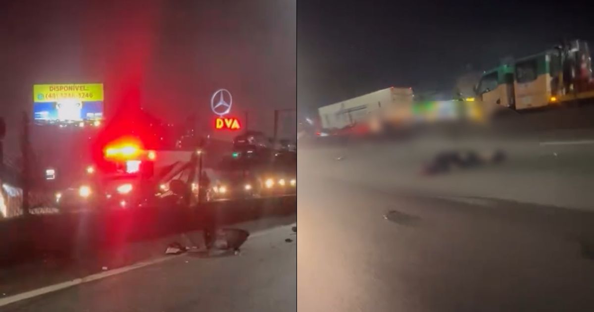 VÍDEO: Motociclista morre após bater em carro na BR-101 na Grande Florianópolis