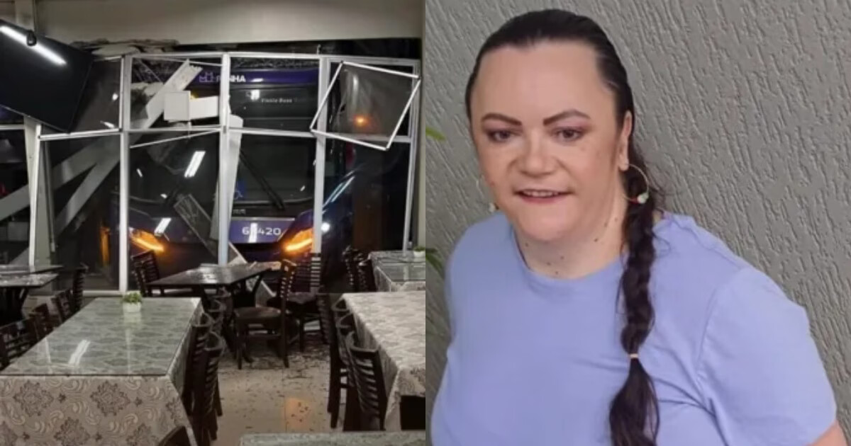 Mulher morre prensada após ônibus invadir restaurante onde era gerente em rodovia de SC