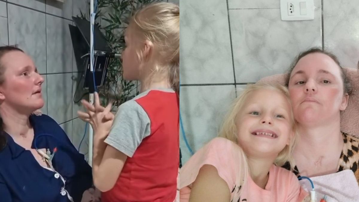 ‘Ela vai curar a mãe’: menina de 7 anos emociona ao ajudar mãe a recuperar a fala após AVC em SC