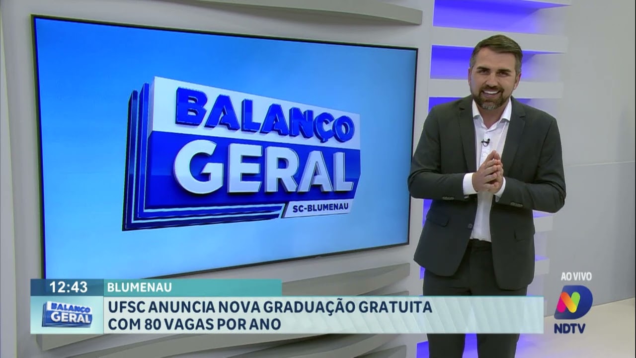 Blumenau: UFSC anuncia nova graduação gratuita com 80 vagas por ano.