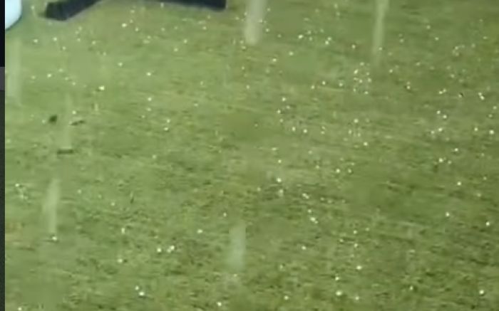 Navegantes tem chuva de granizo