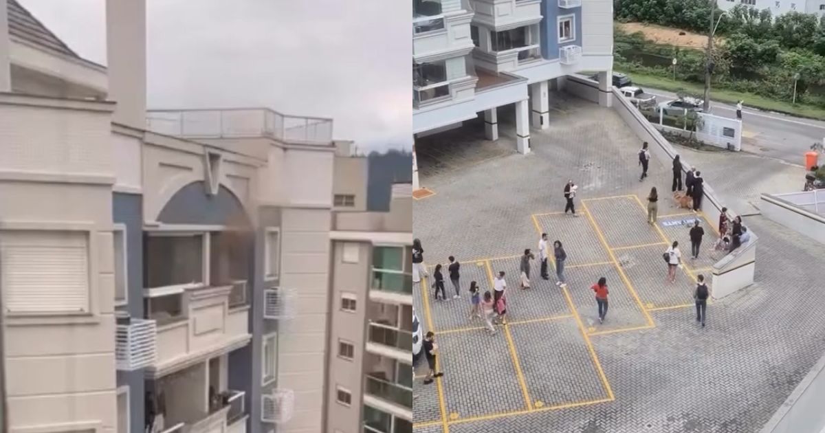 Moradora é resgatada de apartamento em chamas durante incêndio em prédio de Florianópolis