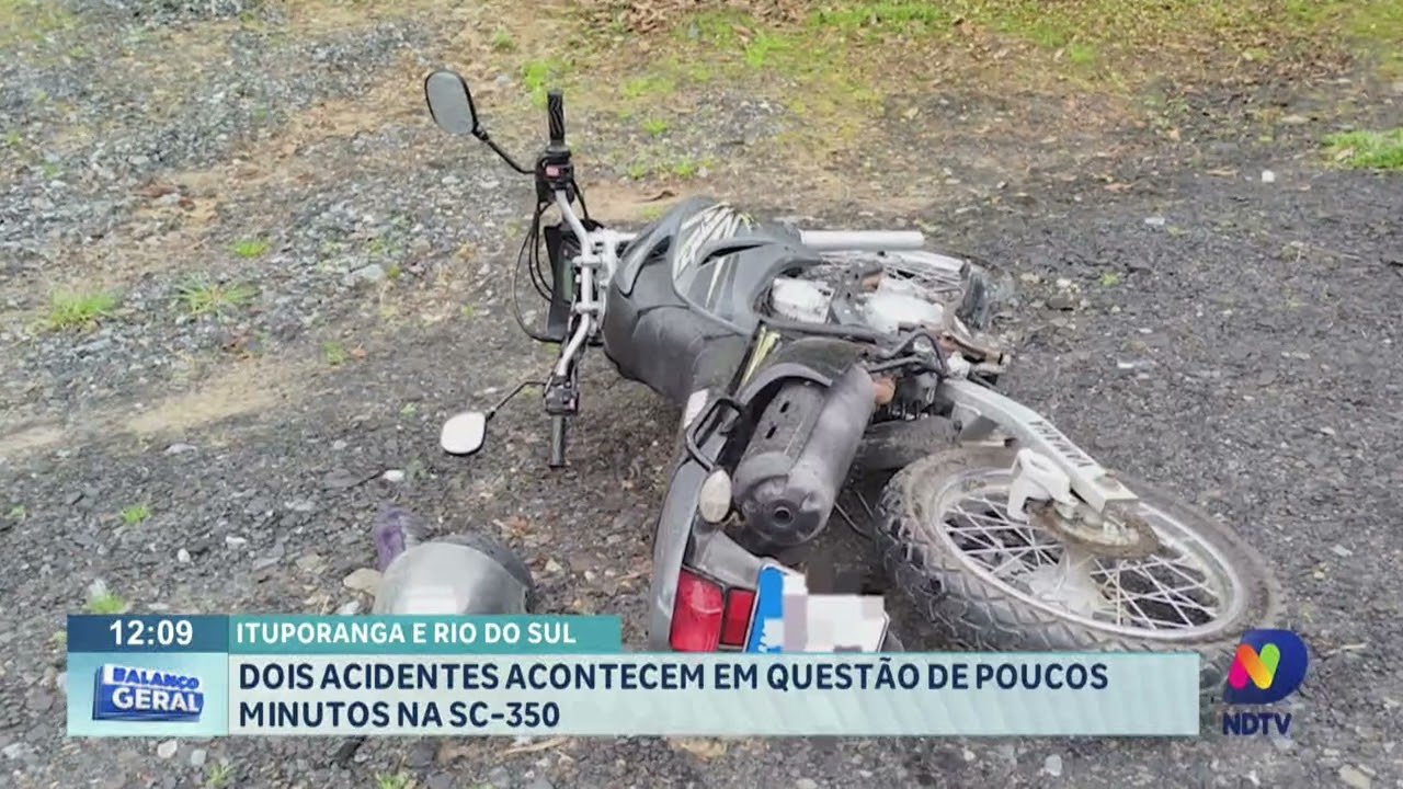 Dois acidentes acontecem em questão de poucos minutos nas cidades de Ituporanga e Rio do Sul