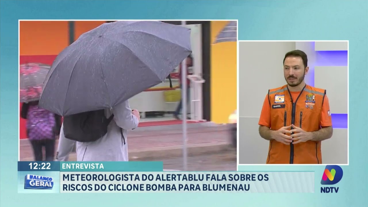 Meteorologista do Alertablu fala sobre os riscos do ciclone bomba em blumenau