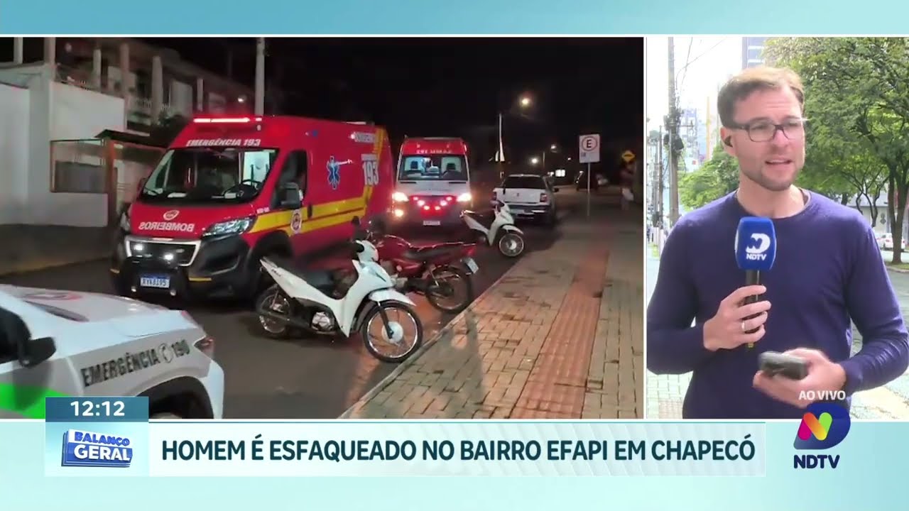 Homem é esfaqueado em tentativa de homicídio no bairro Efapi, em Chapecó