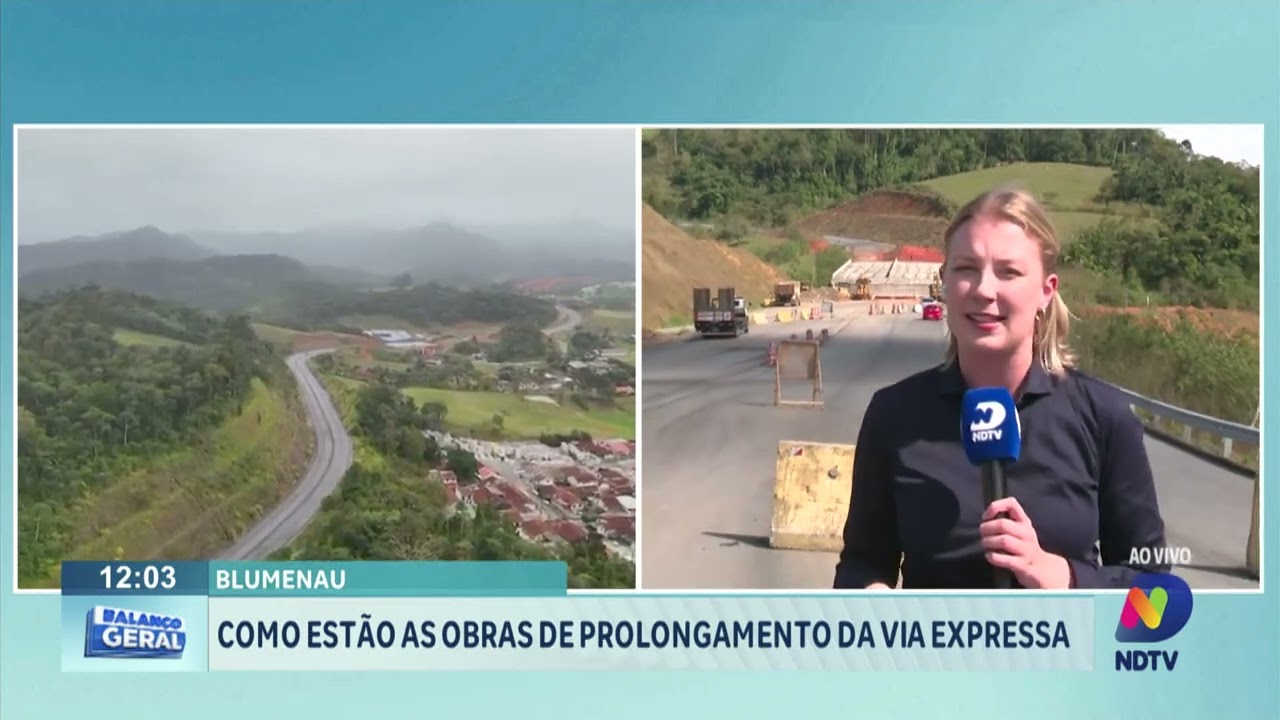 Blumenau: como estão as obras de prolongamento da Via Expressa.