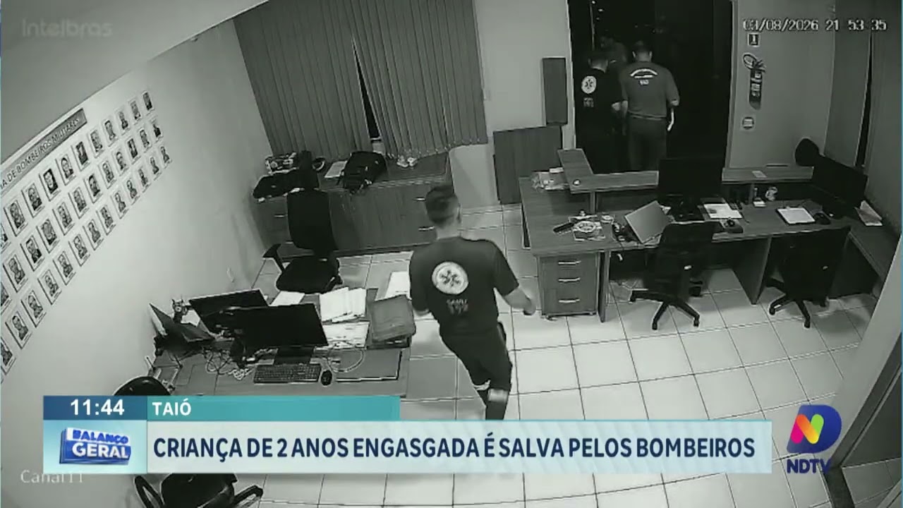 Taió: criança de 2 anos engasgada é salva pelos bombeiros.