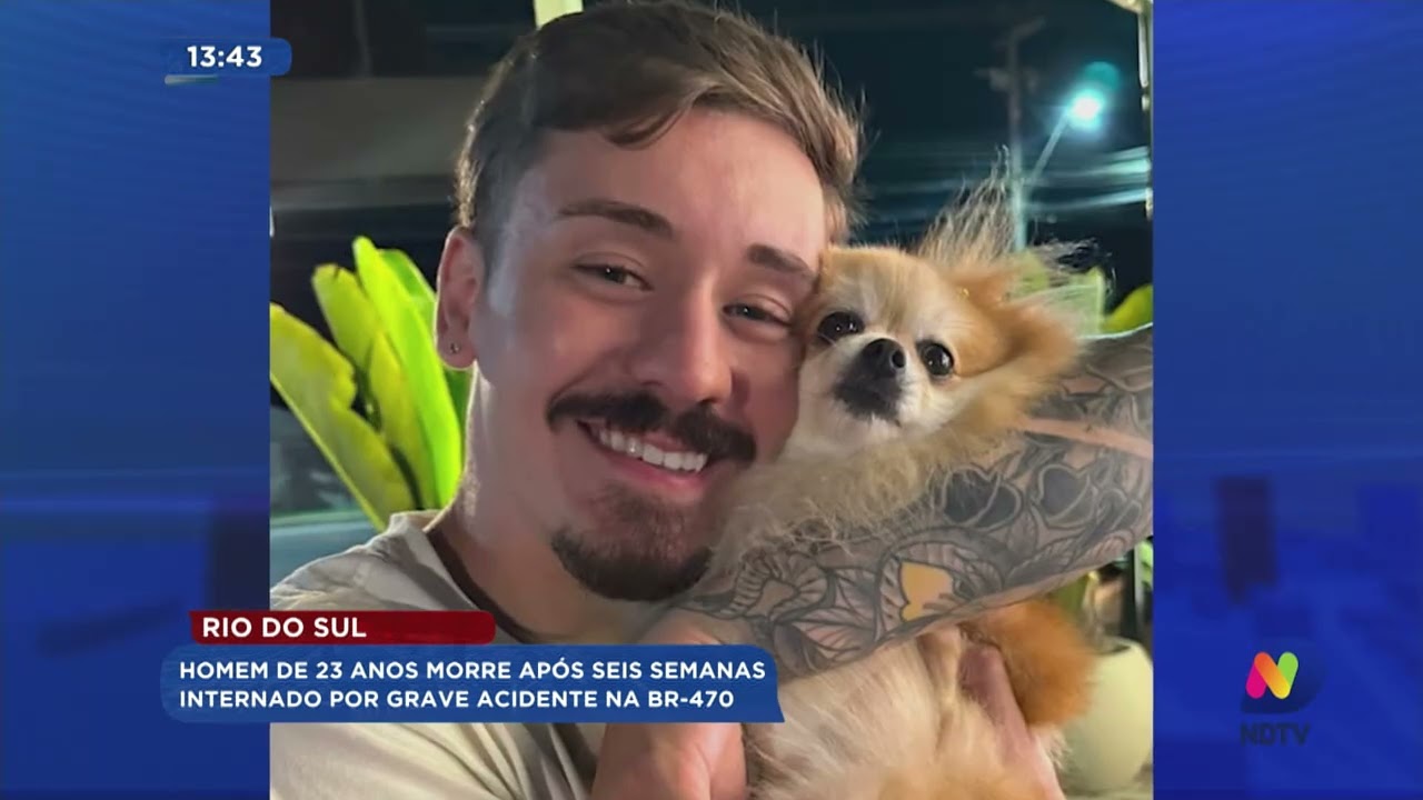 Rio do Sul: homem de 23 anos morre após seis semanas internado por grave acidente na BR-470