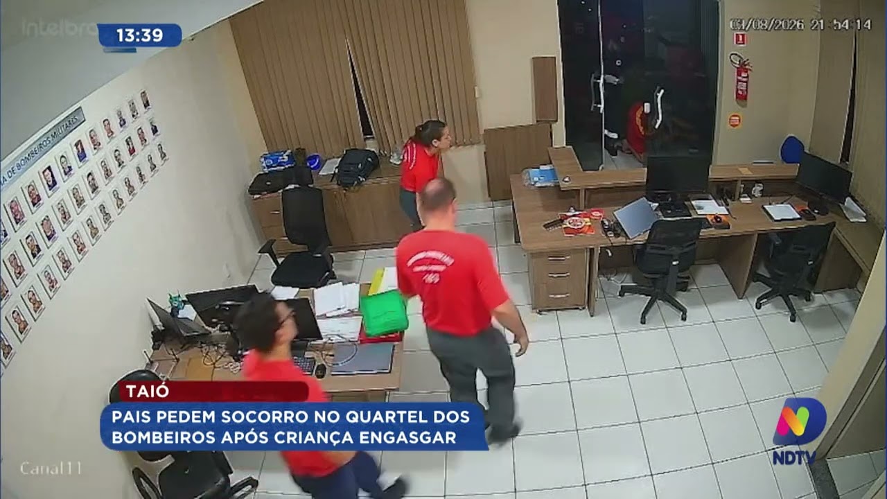 Taió: pais pedem socorro no quartel dos bombeiros após criança engasgar