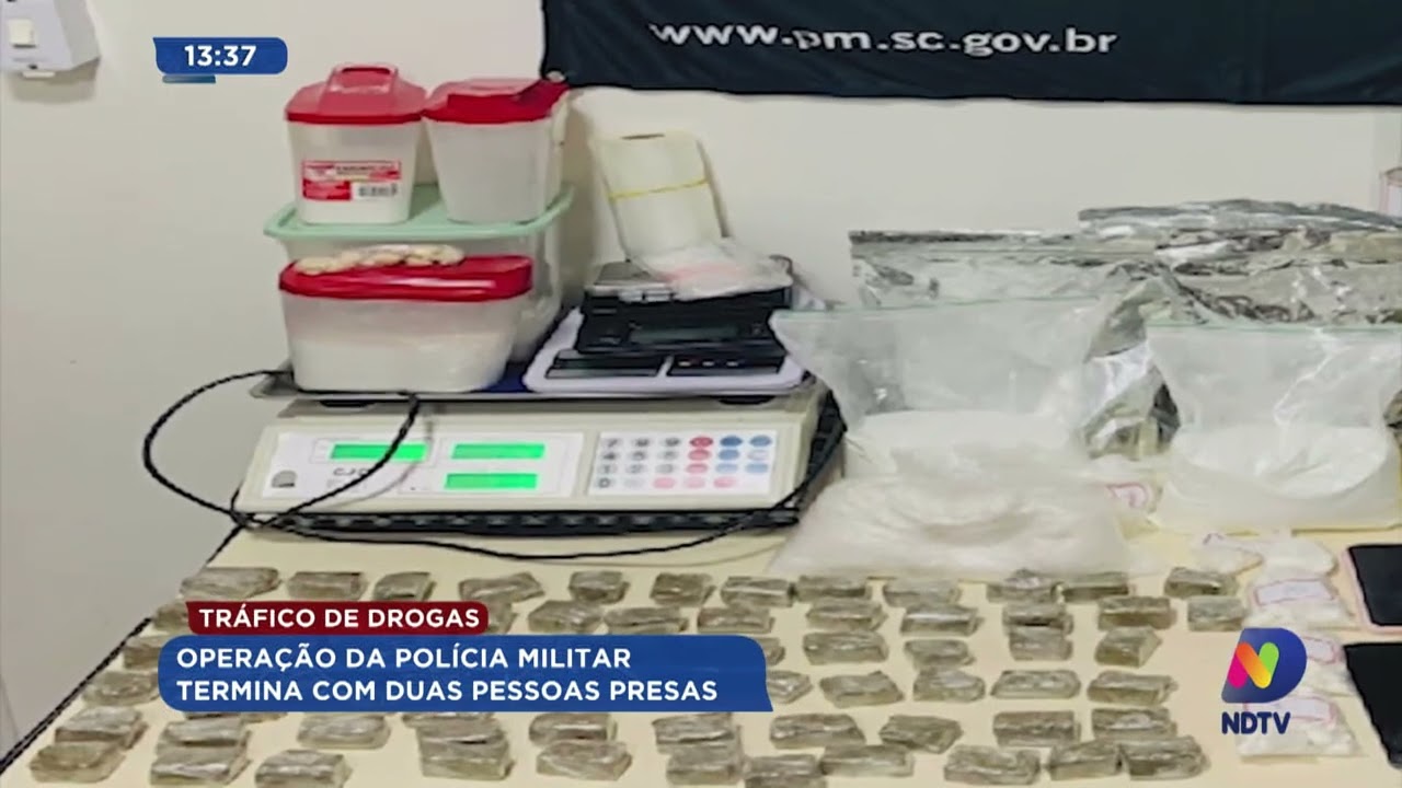 Tráfico de drogas: operação da Polícia Militar termina com duas pessoas presas