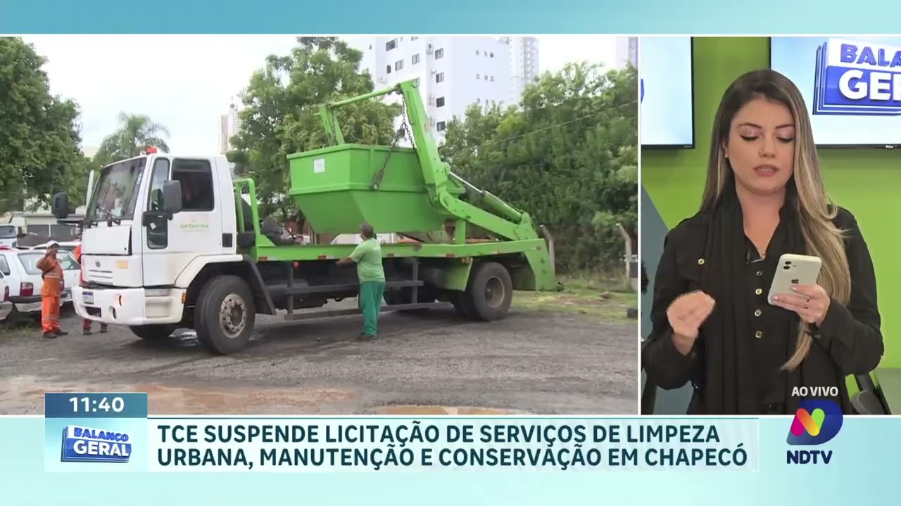 Licitação de limpeza urbana de Chapecó é suspensa pelo TCE-SC
