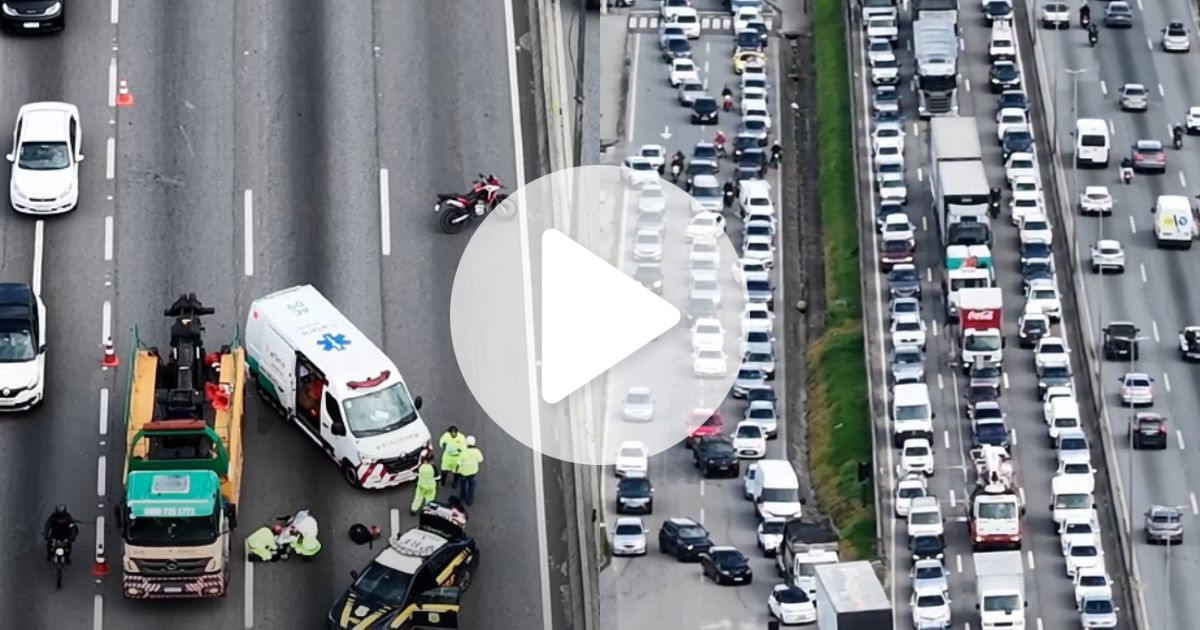 Motociclista morre em acidente na BR-101 e fila se estende por 8 km na Grande Florianópolis
