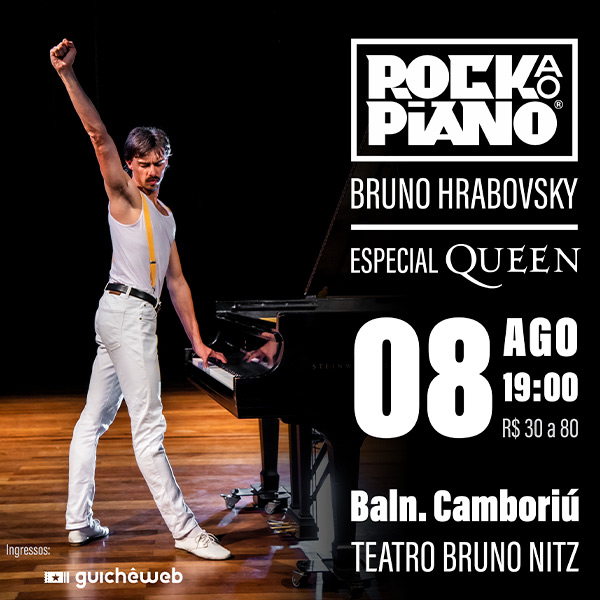 Teatro Bruno Nitz terá concerto “Rock ao Piano” neste sábado