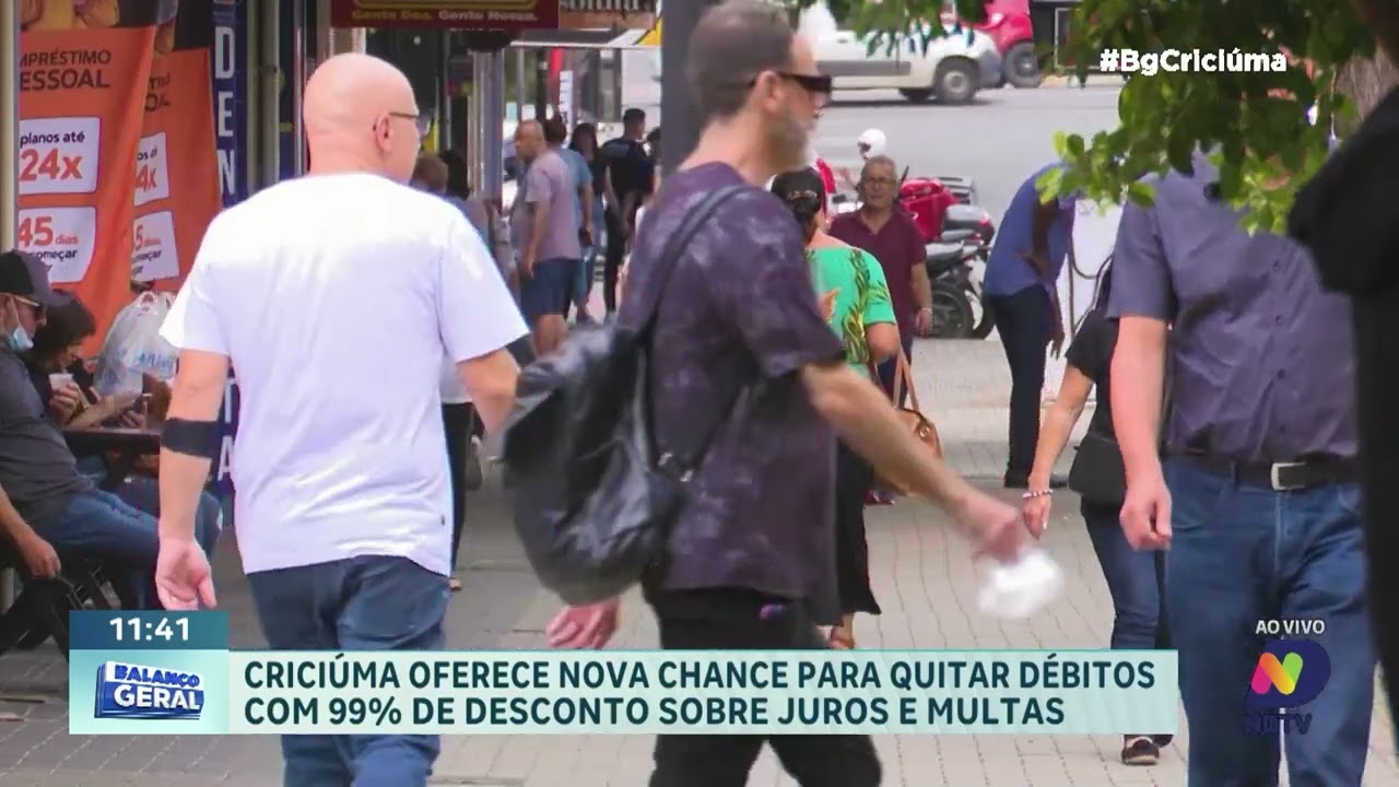 Criciúma oferece desconto de 99% em juros de débitos municipais