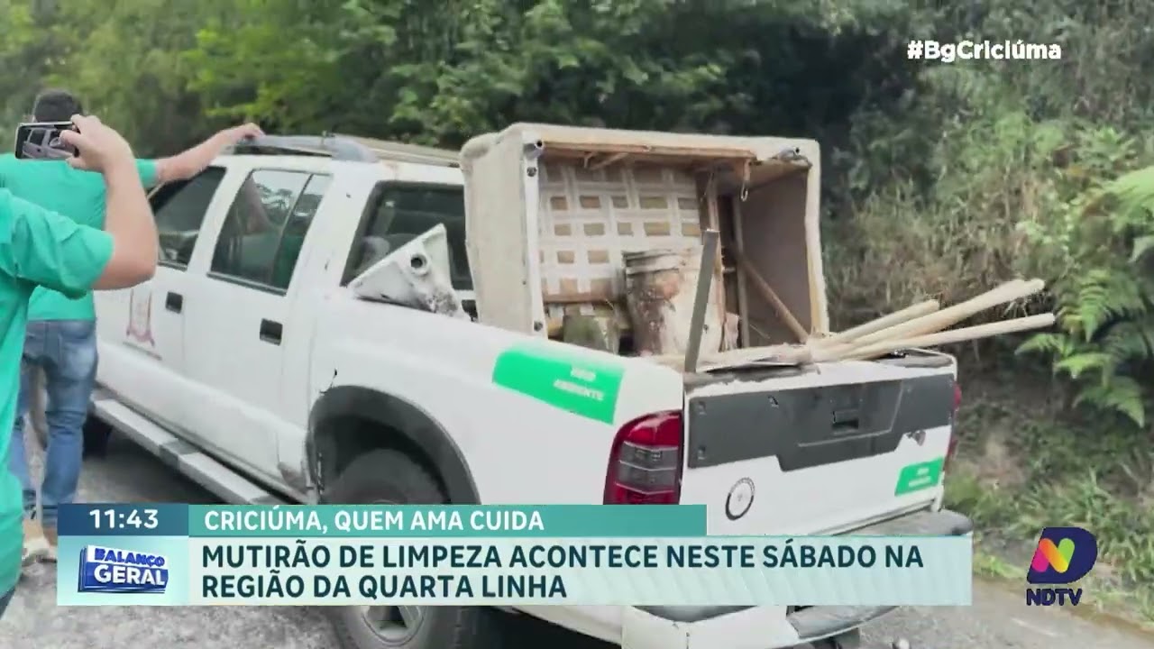 Criciúma realiza mutirão de limpeza no bairro Quarta Linha