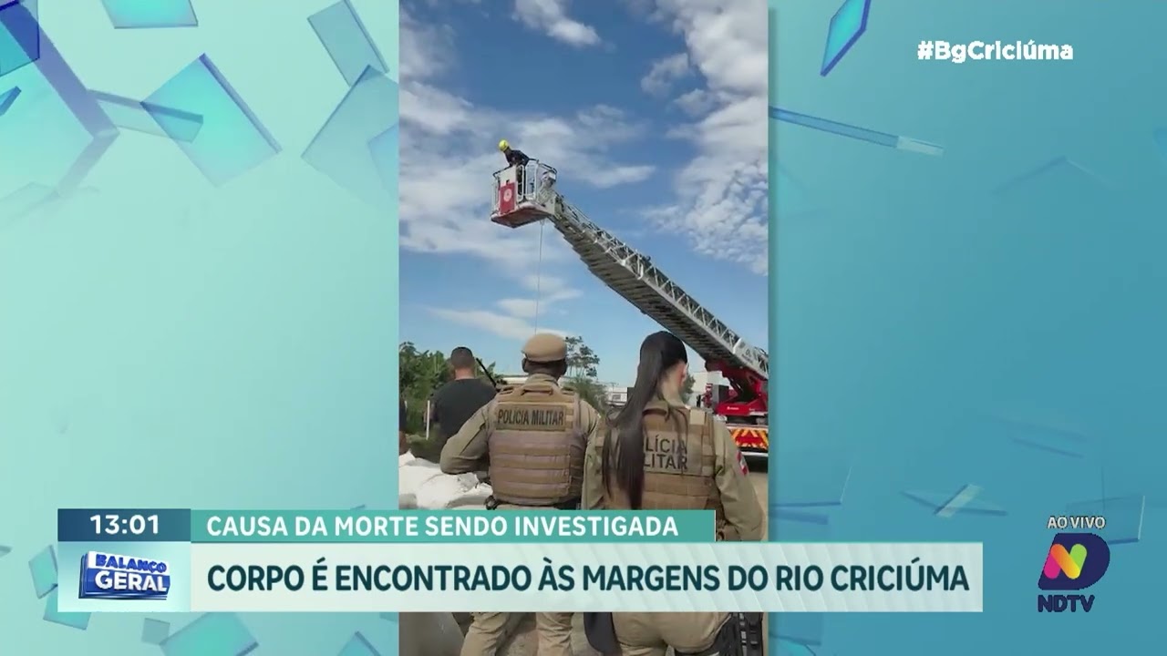 Corpo de homem é encontrado às margens do rio em Criciúma