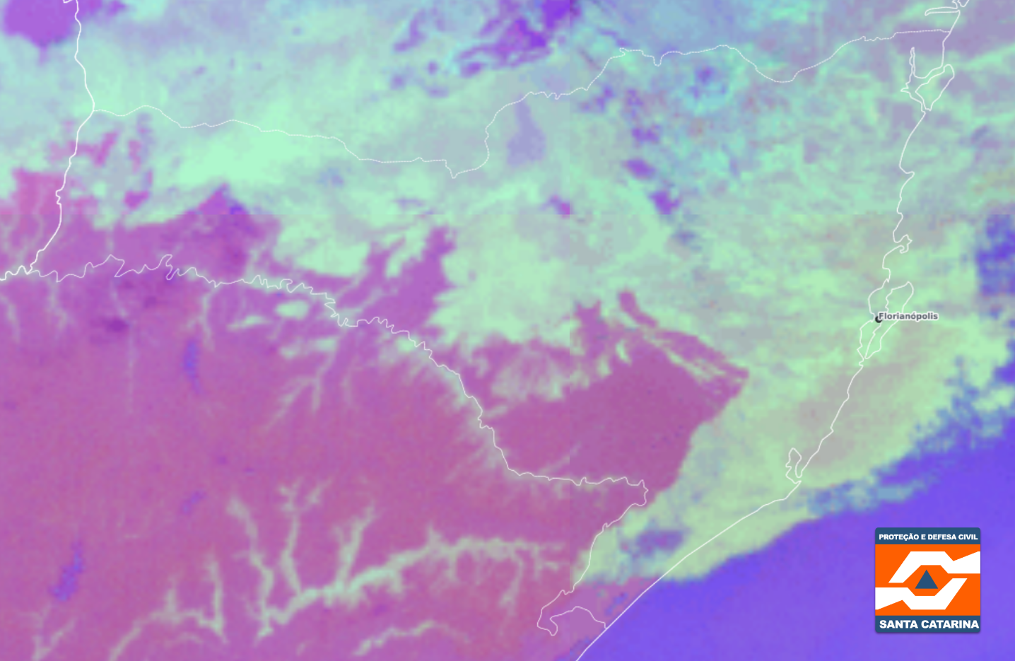 Monitoramento Meteorológico DC/SC 08/08 00:00 - Secretaria de Estado da Proteção e Defesa Civil de Santa Catarina