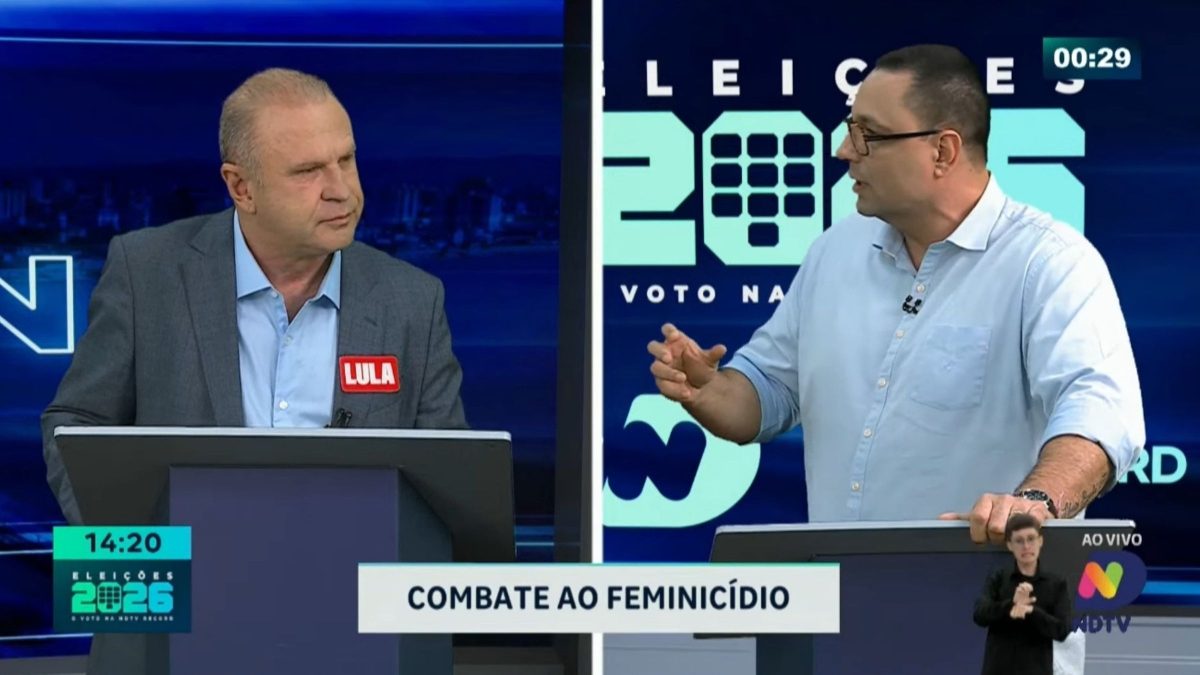 ELEIÇÕES 2026: Ralf Zimmer e Gelson Merísio discutem sobre feminicídio no 1° debate para o governo de SC