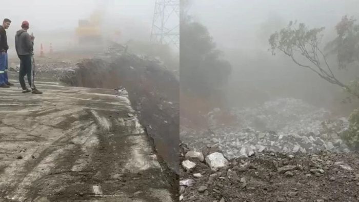 Serra de SC entra em alerta para deslizamentos e rodovia pode ser interditada