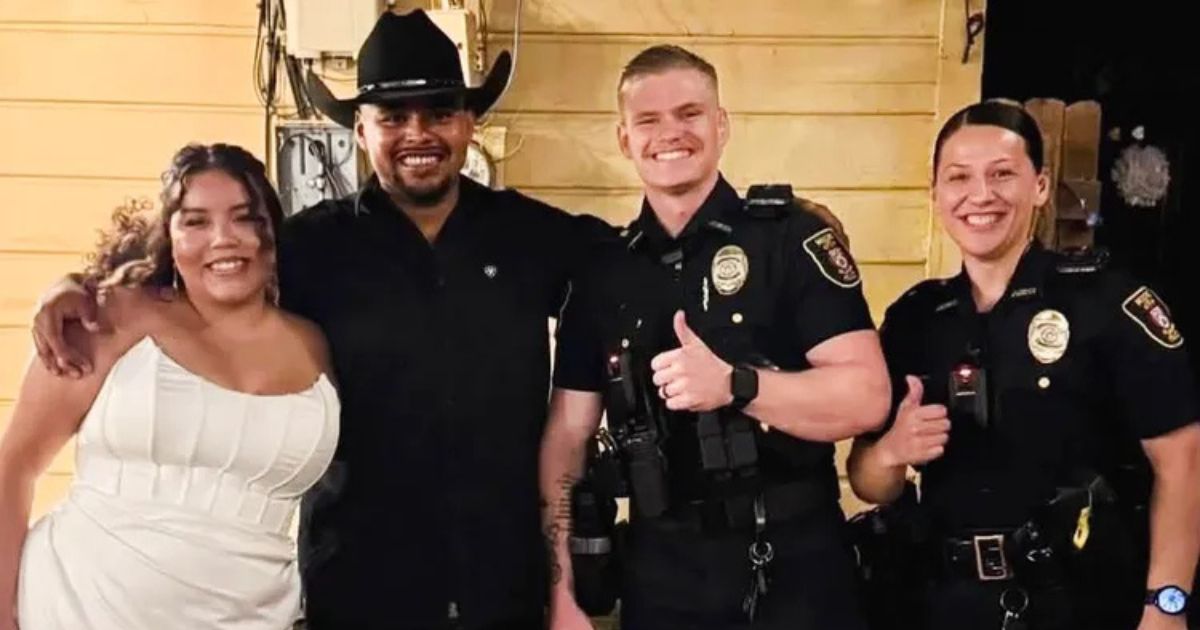 Acionados para acabar com a música alta em um casamento, dois policiais entram no quintal da festa; a surpresa acontece no momento em que os agentes viram os padrinhos dos noivos