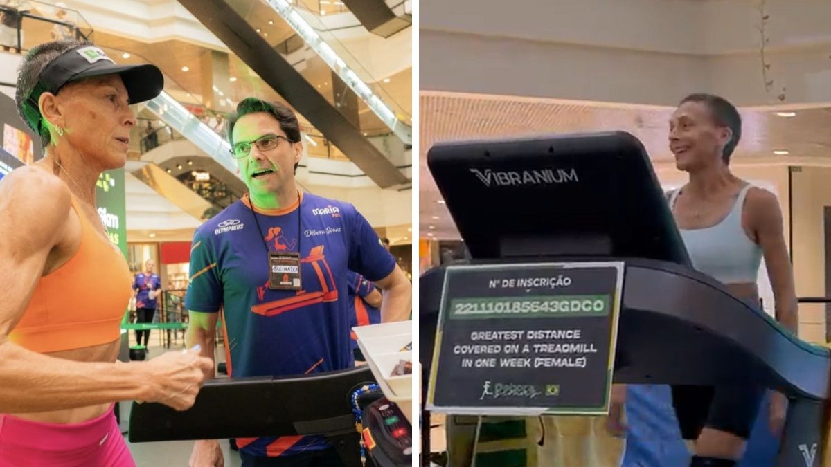 Após correr 831 km, catarinense encara última hora para superar recorde mundial em esteira de shopping