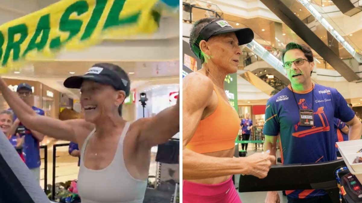 Após 7 dias de corrida, catarinense entra para a história com recorde mundial ao percorrer 846 km em esteira de shopping