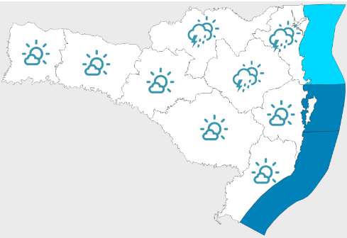 Previsão para os próximos 5 dias (10/08) - Secretaria de Estado da Proteção e Defesa Civil de Santa Catarina