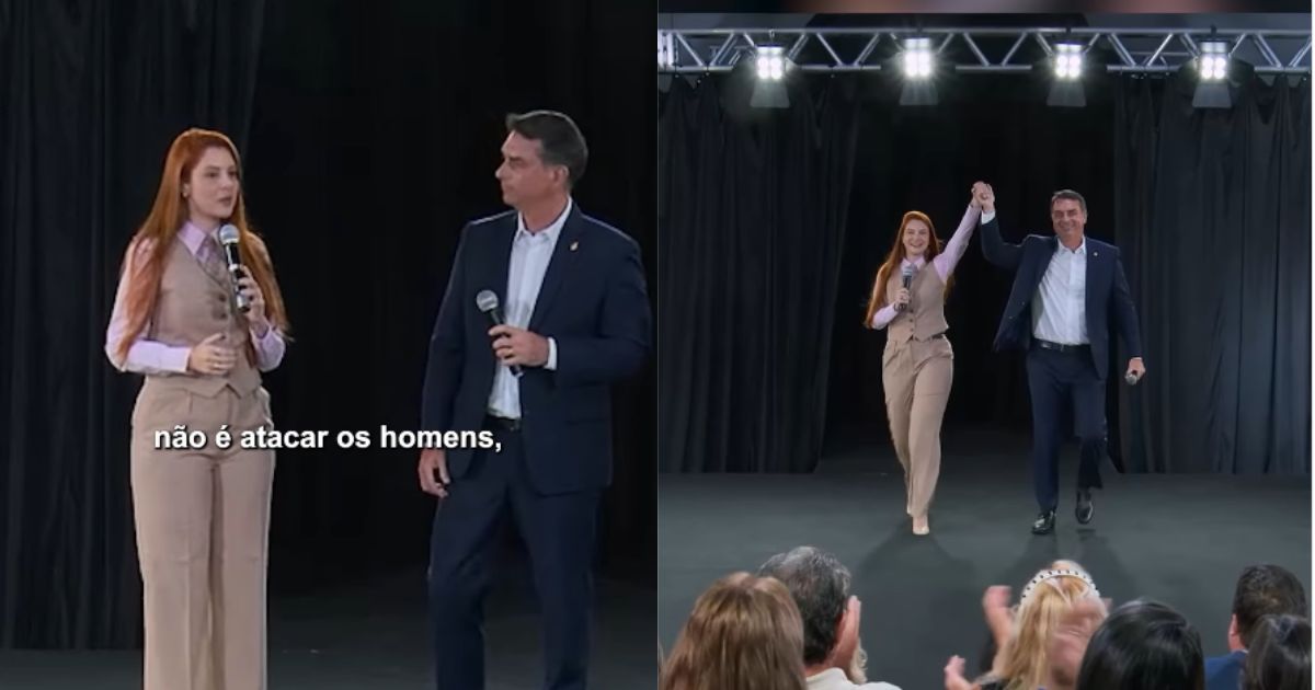 Ana Campagnolo publica vídeo com Flávio Bolsonaro e recebe alfinetada: ‘Não usar mais minha imagem’