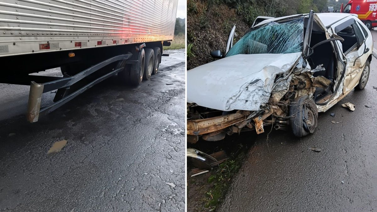 Bebê de 7 meses morre após colisão entre carro e carreta na BR-470 em SC