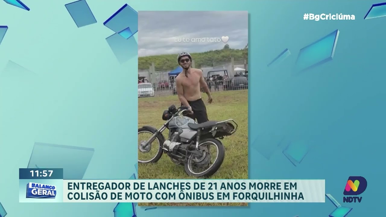 Acidente grave entre moto e ônibus mata jovem em Forquilhinha