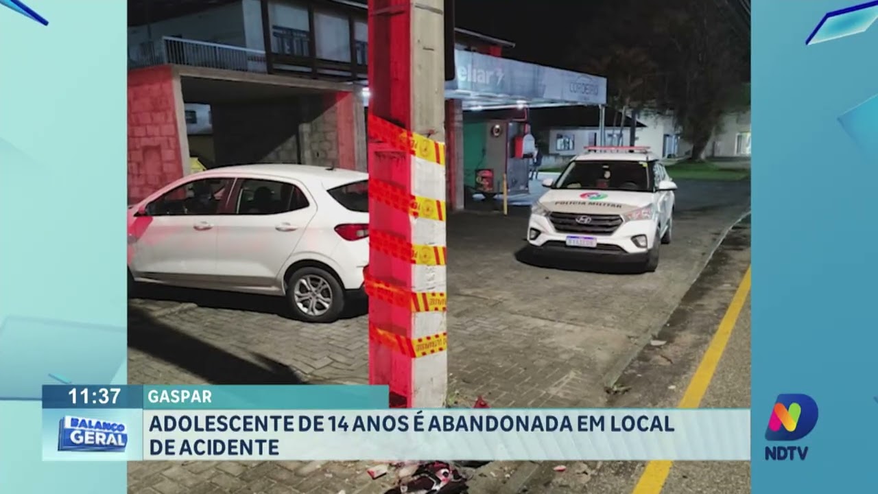 Gaspar: adolescente de 14 anos é abandonada em local de acidente