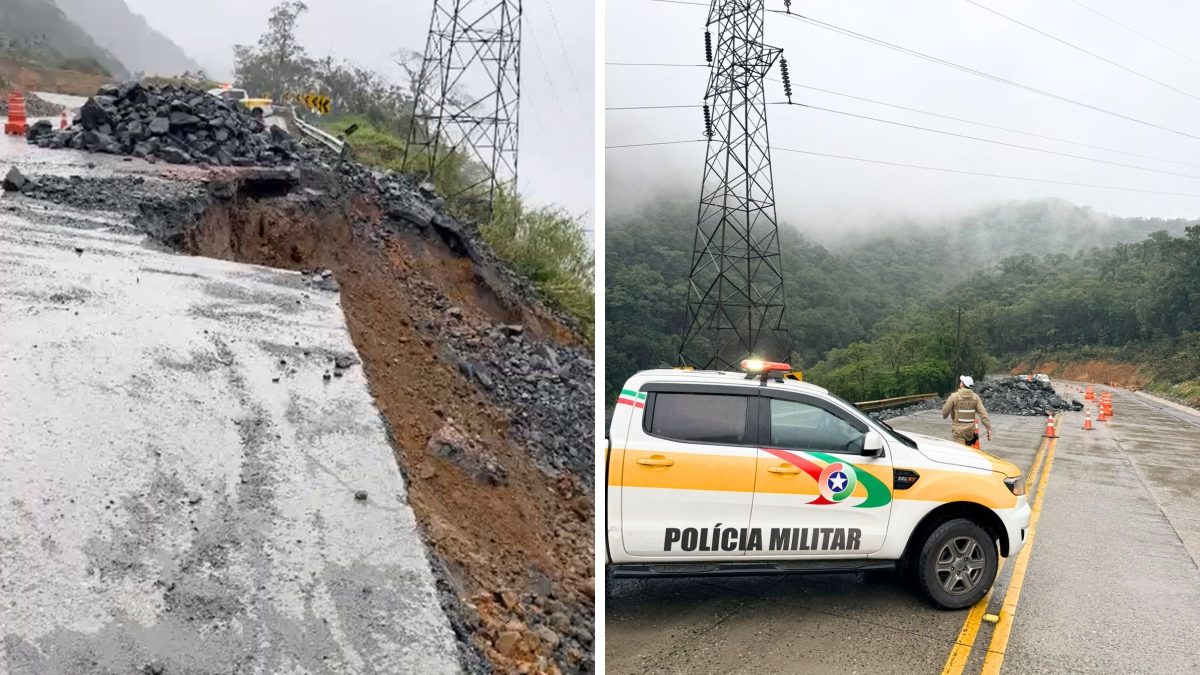 VÍDEO: Deslizamento de terra deixa Serra Dona Francisca sob risco de interdição
