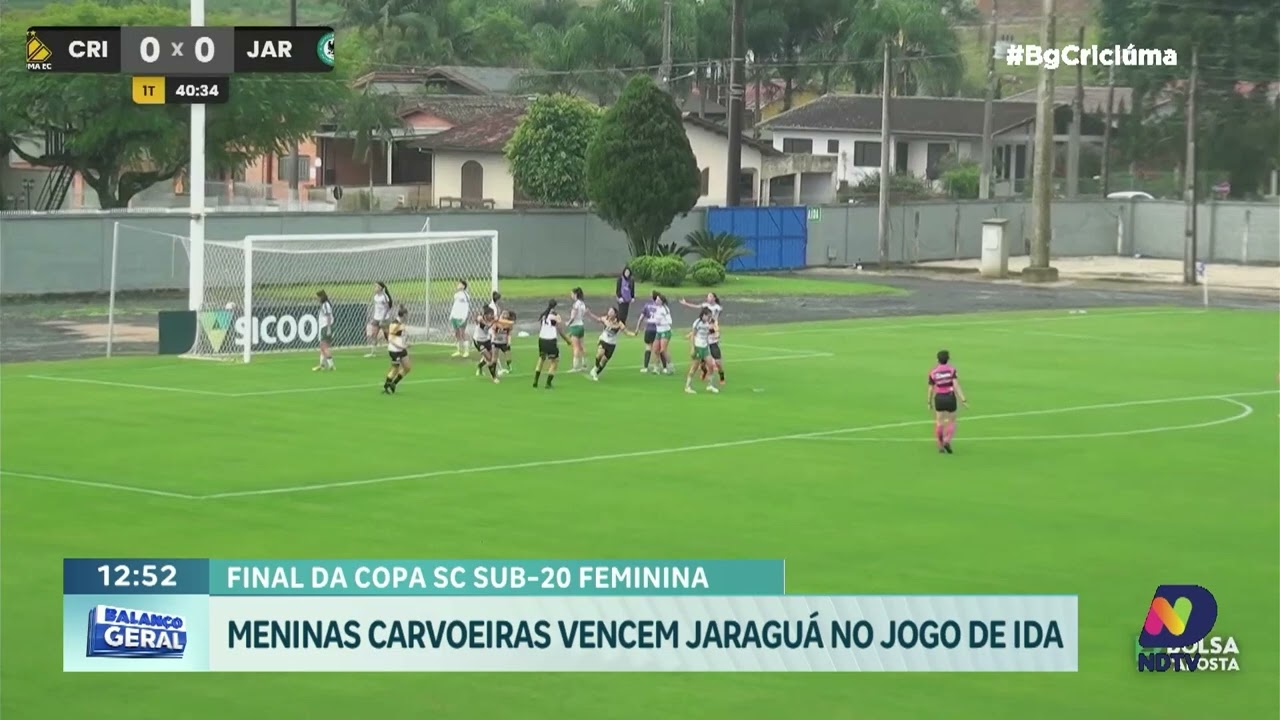Meninas Carvoeiras vencem 1º jogo da final do Sub-20 em SC