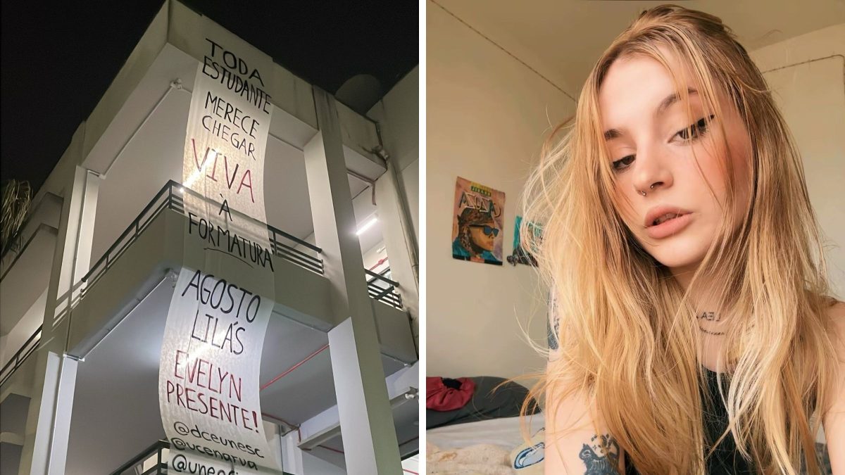 ‘Evelyn presente’: jovem de 19 anos vítima de feminicídio entrou na faculdade na semana do crime e colegas prestam homenagem em SC