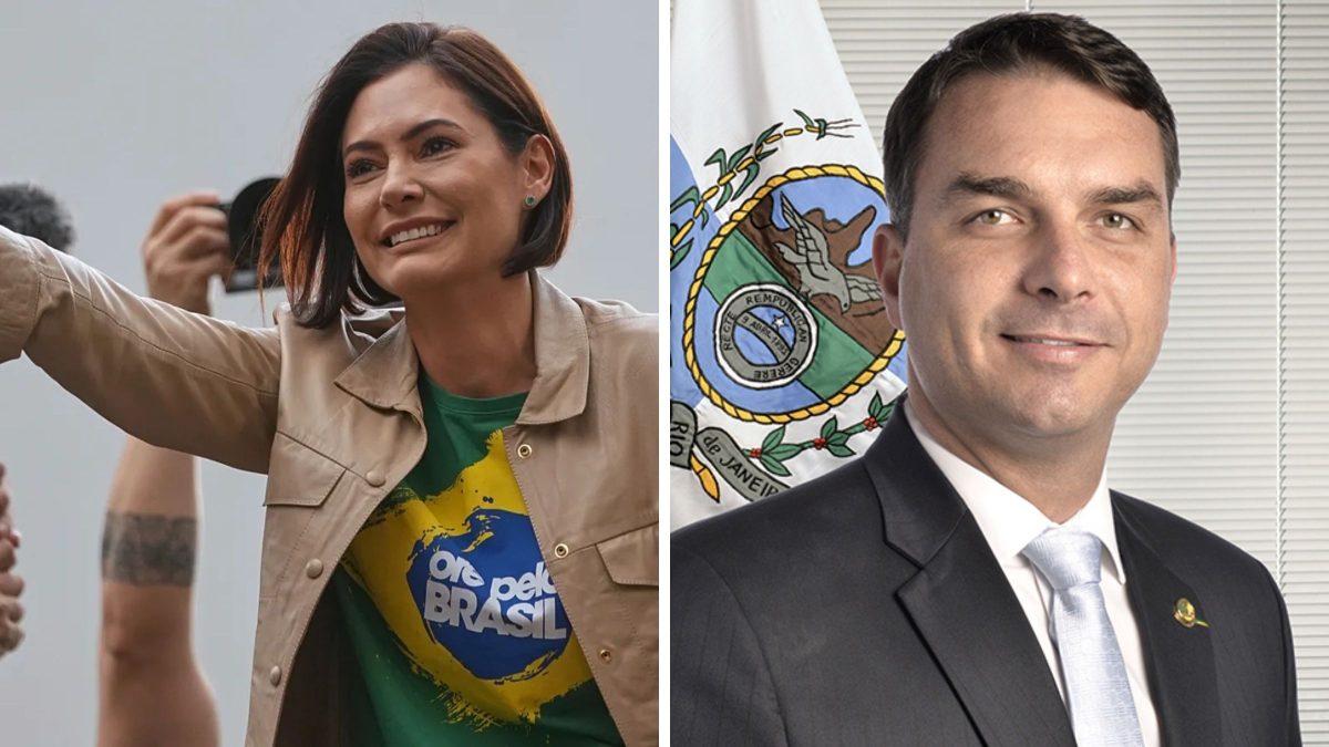 Após atritos, Michelle e Flávio Bolsonaro fazem 1ª gravação juntos nesta terça (11)