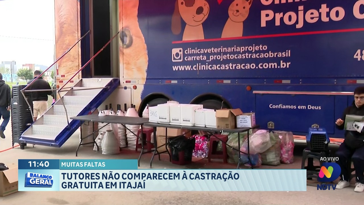 Castração gratuita em Itajaí tem alto número de faltas de tutores