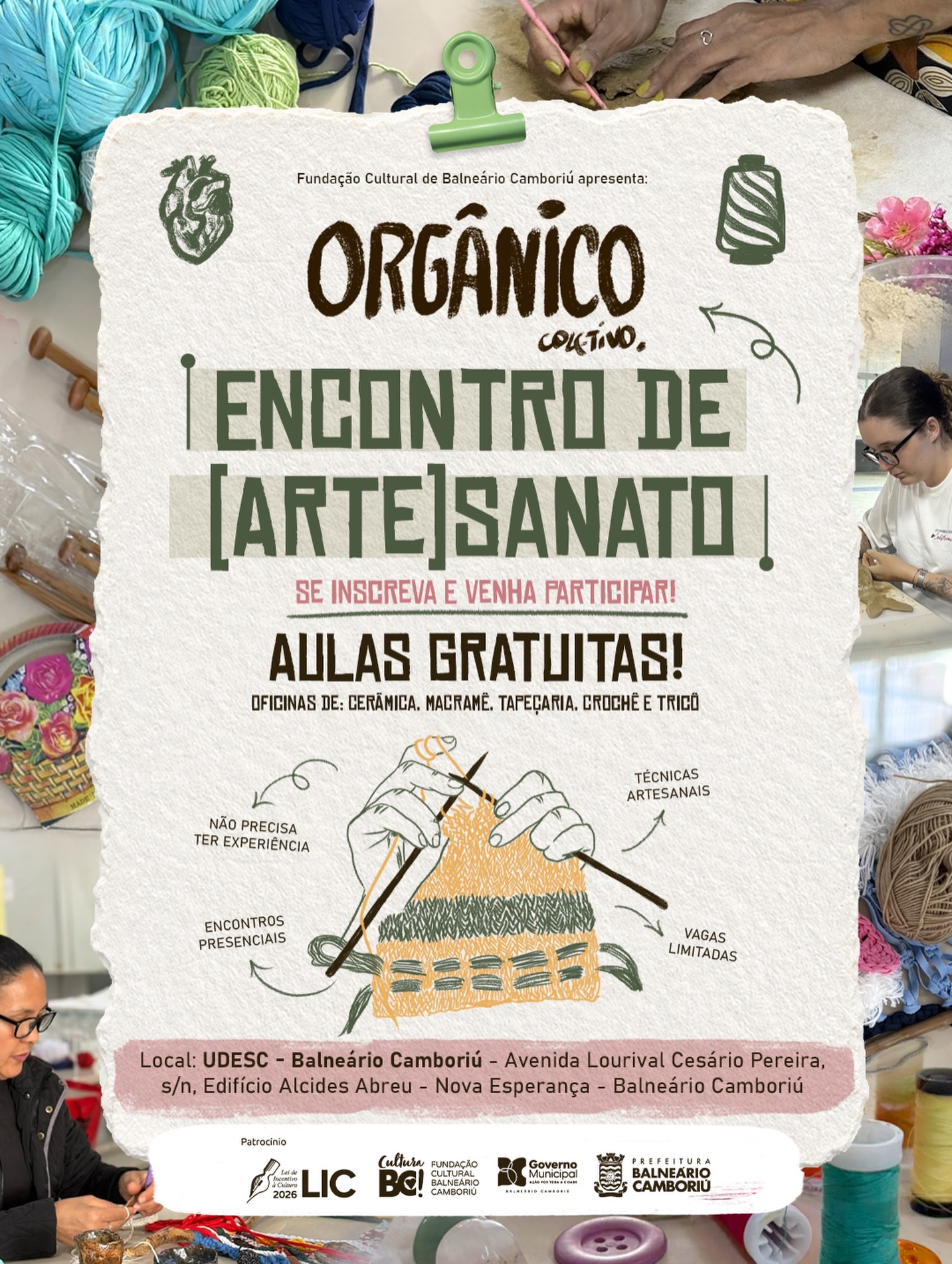 Notícia - Projeto Coletivo Orgânico abre inscrições para oficinas na Udesc Balneário Camboriú